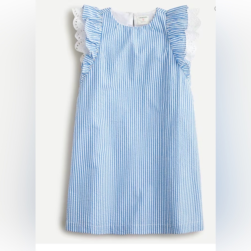 NWT Crewcuts double-ruffle seersucker shift dress